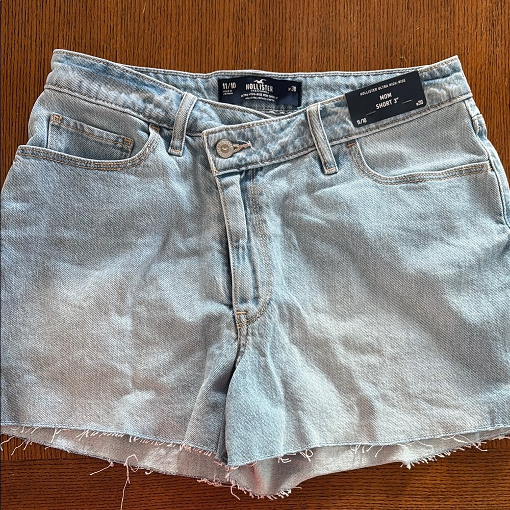 Hollister Blue Jean Shorts Distressed Cut-Off Hem